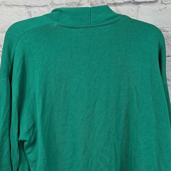 Isaac Mizrahi Live! Green Cardigan Sweater QVC Spring Short Sleeve Pockets Work - Picture 8 of 10
